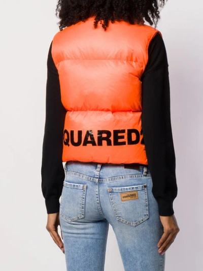 Shop Dsquared2 Canadian Quilted Gilet - Orange