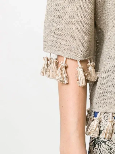 Shop Antonelli Tassel Detail Jumper In Brown