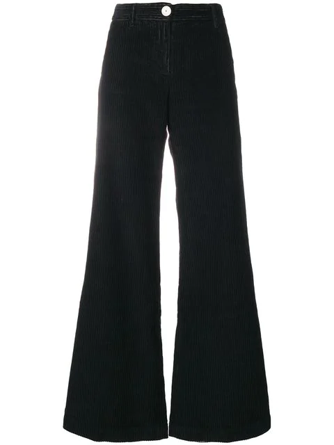 black flared corduroy trousers