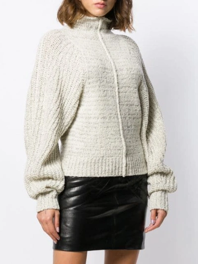 Shop Isabel Marant Oversized High-neck Sweater In Neutrals