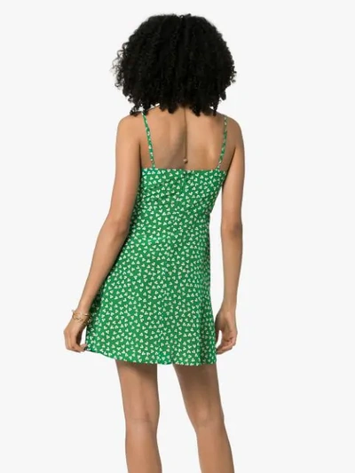 Shop Hvn Nora Floral Print Mini Dress In Green