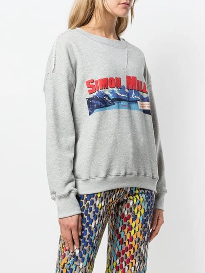 Shop Simon Miller Mountain Print Sweatshirt In Grey