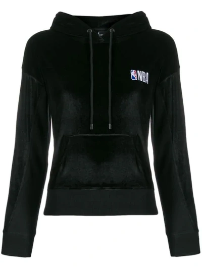 Shop Marcelo Burlon County Of Milan Nba Velvet Hoodie In Black