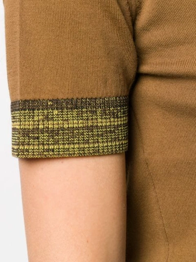 Shop N°21 Colourblock Knitted Polo Top In Brown