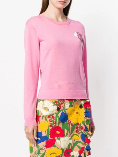 Shop Vivetta Logo Patch Sweater - Pink