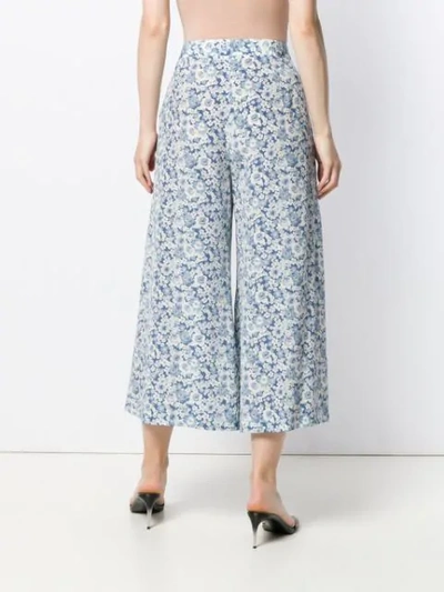 Shop Stella Mccartney Floral Print Culottes In Blue