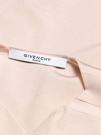 Shop Givenchy Sleeveless Split Neck Blouse In Neutrals