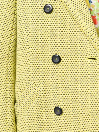 Shop Apc Textured Double-breasted Coat In Yellow