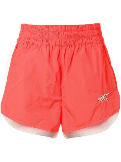 Shop Alexander Wang T Elasticated Waistband Shorts In Orange