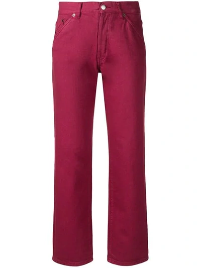 Shop Jacquemus High Waist Straight In Red