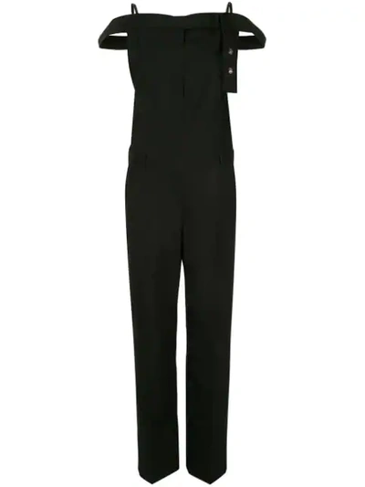 Shop Irene Dropped Shoulder Strap Jump Suit In Black