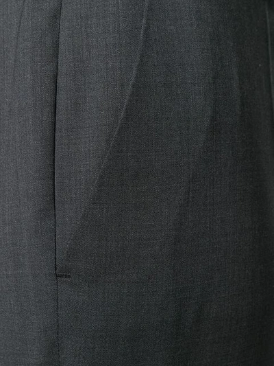 Shop Prada Cropped Pleated Trousers In F0480 Ardesia
