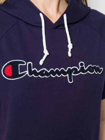 Shop Champion Logo Hoodie - Blue