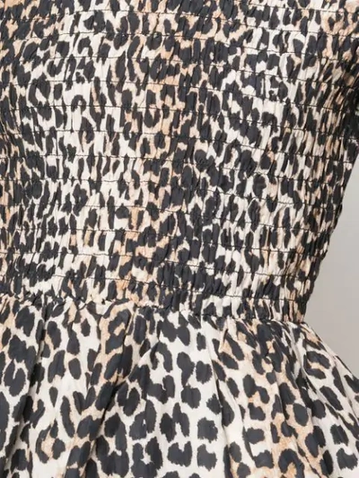 Shop Ganni Leopard Print Blouse In Brown