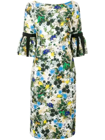 Shop Erdem Floral Midi Dress In White