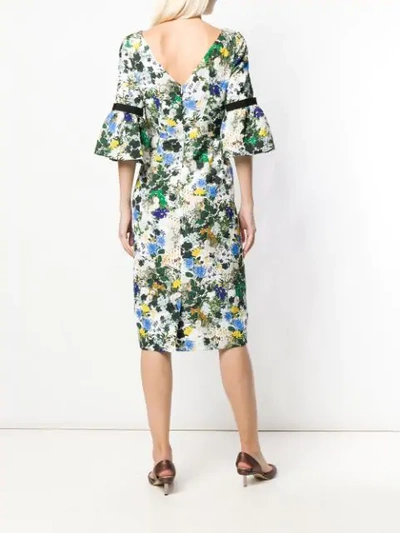 Shop Erdem Floral Midi Dress In White