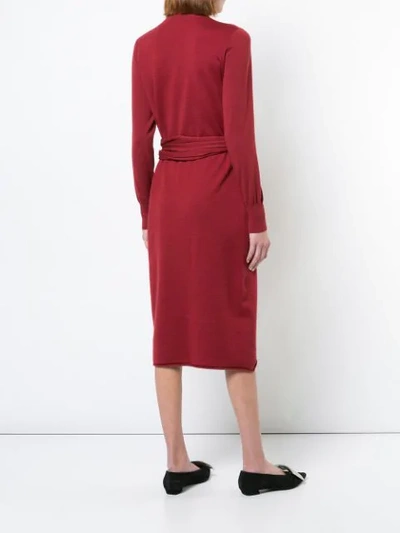 Shop Proenza Schouler Crewneck Wrap Dress - Brown