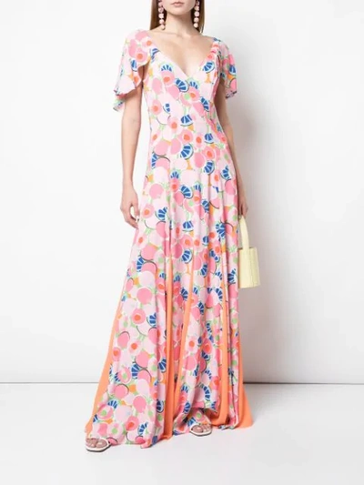 Shop Staud Blossom Print Maxi Dress In Pink