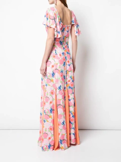 Shop Staud Blossom Print Maxi Dress In Pink