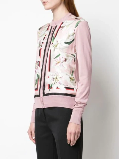 Shop Dolce & Gabbana Floral-panelled Cardigan In Pink