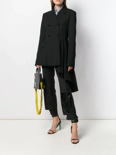 Shop Off-white Asymmetric Draped Blazer In Black