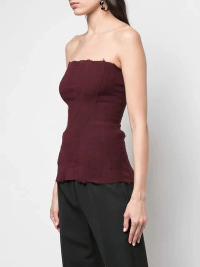 Shop Marc Le Bihan Strapless Top In Red