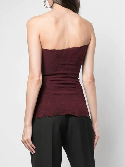 Shop Marc Le Bihan Strapless Top In Red