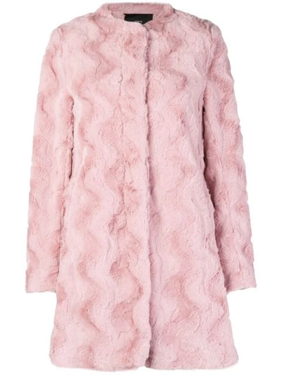 Shop Steffen Schraut Faux Fur Coat - Pink