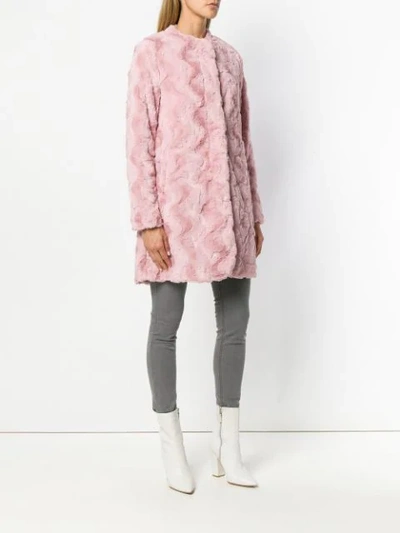 Shop Steffen Schraut Faux Fur Coat - Pink