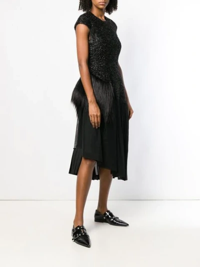 Shop Simone Rocha Glitter Ruffle Dress - Black