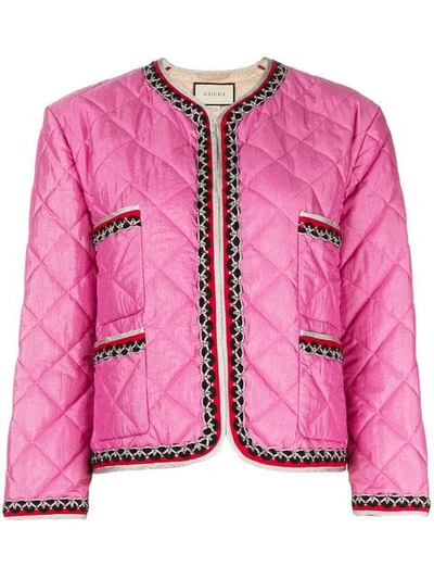 Shop Gucci Padded Jacket In Pink