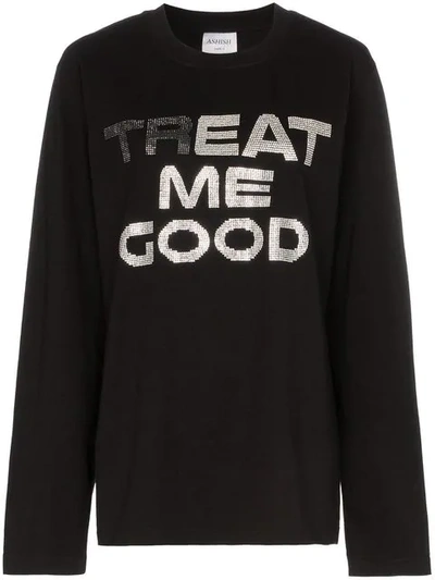 Shop Ashish Treat Me Good Cotton Sweatshirt In Black