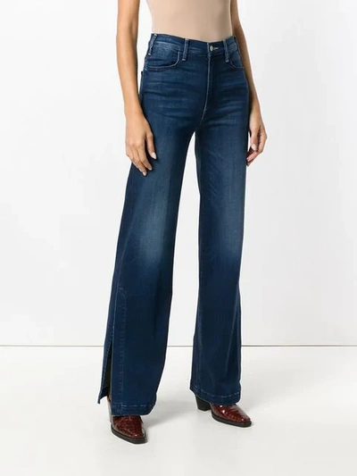 side slit flared jeans