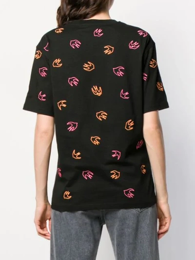 Shop Mcq By Alexander Mcqueen Swallow Print T-shirt In 1000 Darkest Black