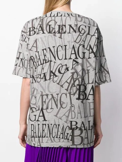 Shop Balenciaga All Over Logo T In Grey
