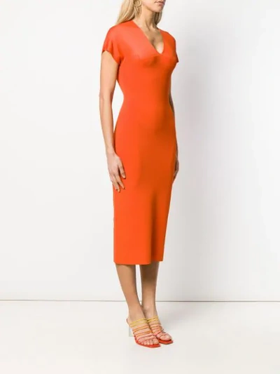 Shop Theory Sheer Top Midi Dress In Orange