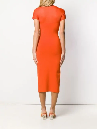Shop Theory Sheer Top Midi Dress In Orange