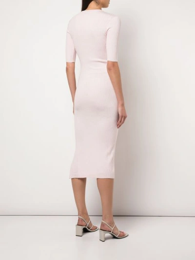 Shop Alexandra Golovanoff Ribbed Knit Dress In Pink