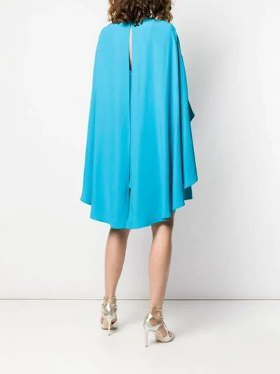 Shop Sara Battaglia Cape Dress In Blue