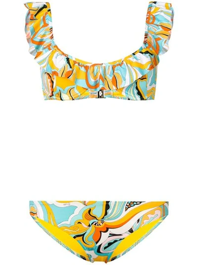 Shop Emilio Pucci Ruffle-trim Bikini - Yellow
