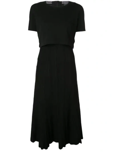 Shop Proenza Schouler Plissé Knit Dress In Black