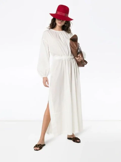 Shop Matteau Side Split Cotton Dress In White
