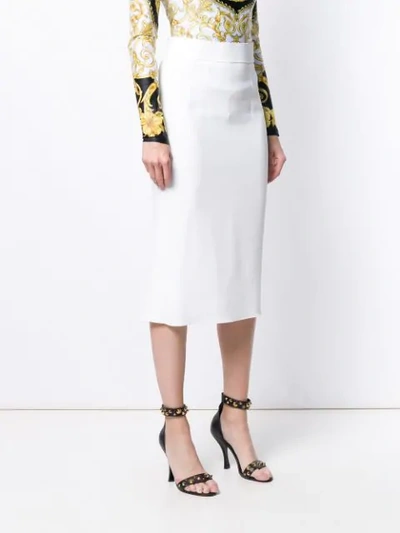 Shop Dolce & Gabbana Scalloped Waistband Skirt In White