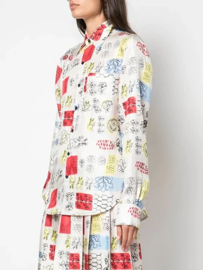 Shop Marni Sketch Print Shirt In Neutrals