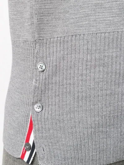Shop Thom Browne 4-bar Milano Stitch Silk Pullover In Grey