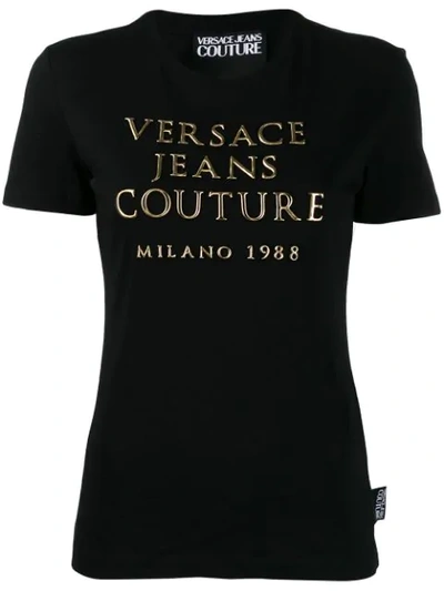 Shop Versace Jeans Couture Logo Appliqué T-shirt In Black