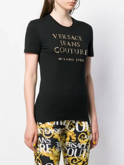 Shop Versace Jeans Couture Logo Appliqué T-shirt In Black