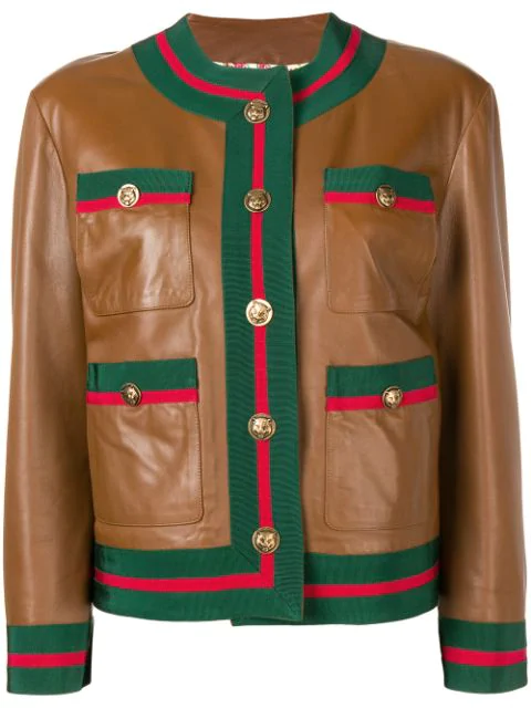 gucci green leather jacket