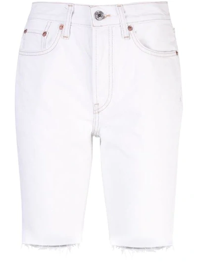 Shop Re/done Denim Shorts In White