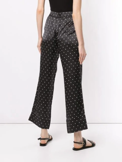 Shop Asceno Polka Dot Cropped Trousers In Black